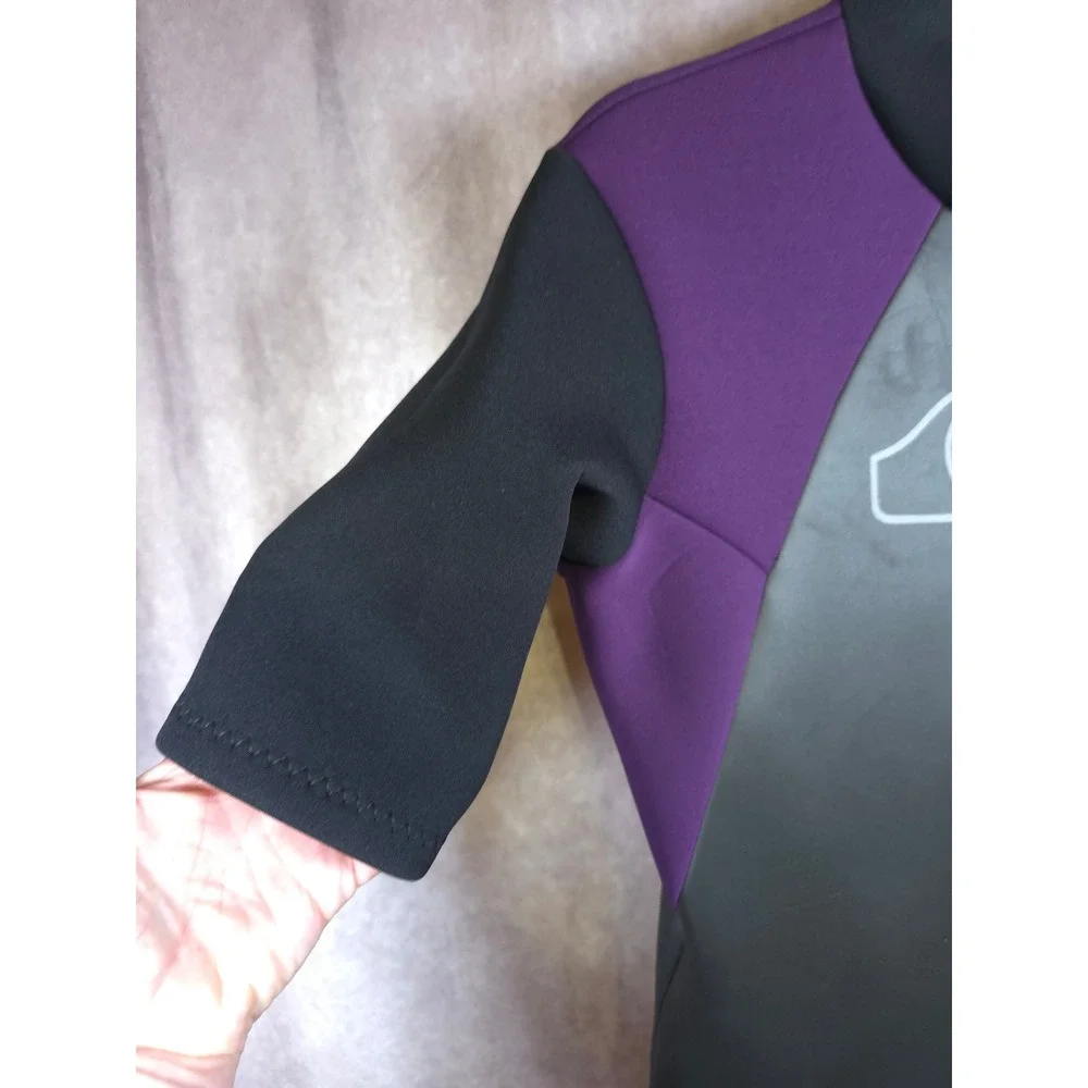 Quiksilver Shorty Wetsuit Purple Black‎ Short Sleeve Size L